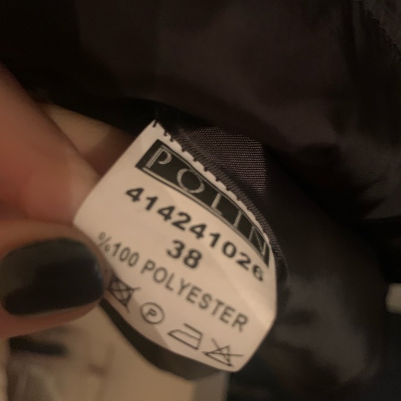 Polin blue bejeweled shimmery midi dress long sleeve size 38 - Picture 6 of 8